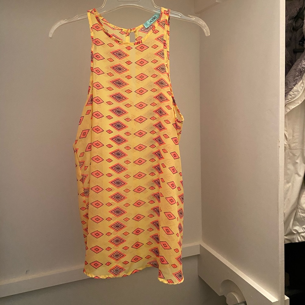 Karlie sheer racer tank top